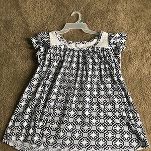 White and Blue Blouse